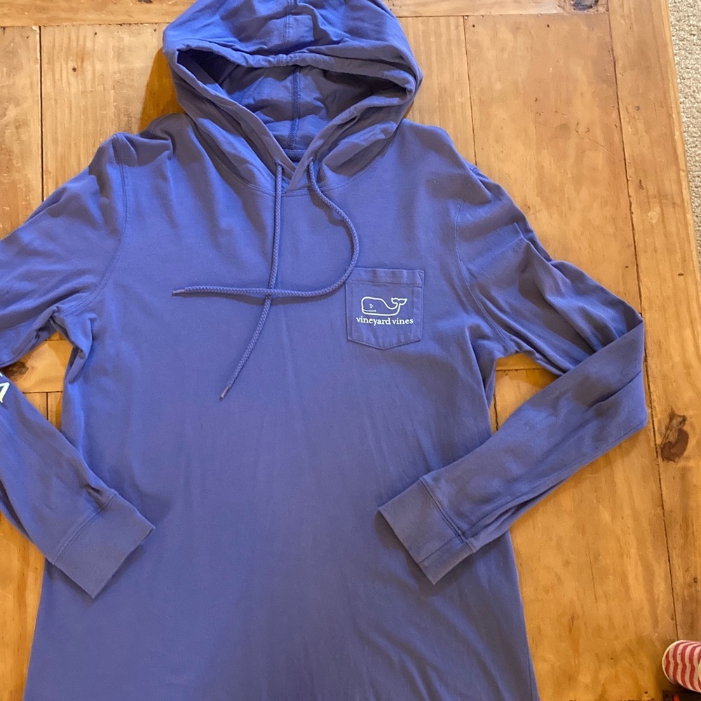 Vineyard Vines Periwinkle Blue Hooded Pocket tee